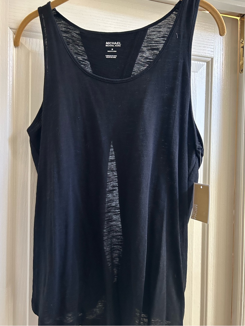 Michael Kors Black Scoop Neck Lightweight Tank